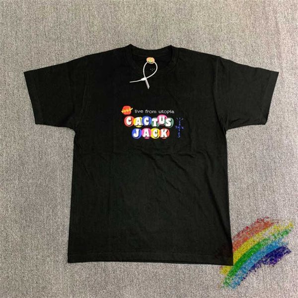 

men's t-shirts t shirts heavy fabric cactus jack travis scott t-shirt men women color letter printing acid washed jackboys tee hw4k, White;black