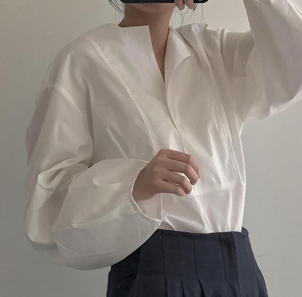 

woman classic cotton puff sleeves women's suits & blazers, White;black
