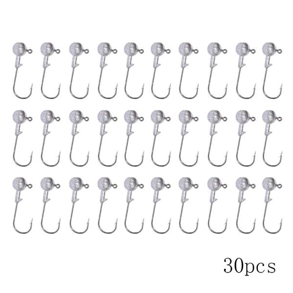 

30pcs 7g crank jig head hook fishing lead lure hard bait soft worm for hooks