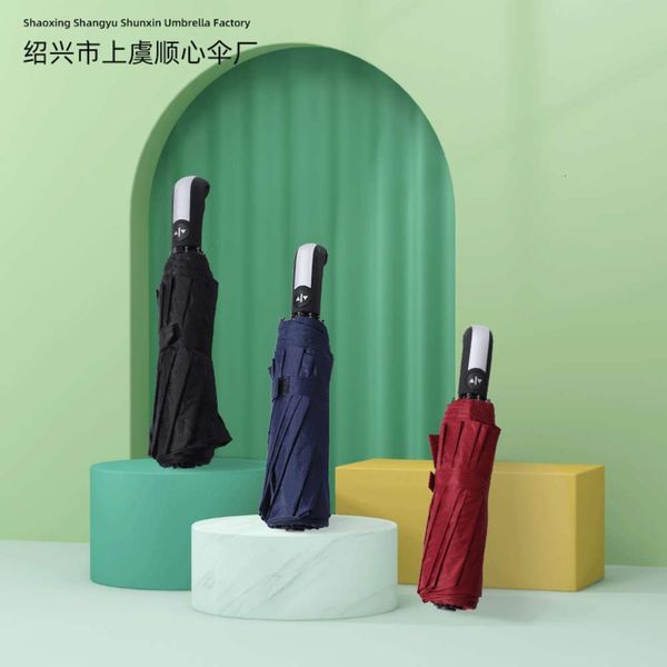 

creative three fold fully automatic 10 bone umbrella self opening and folding business advertising