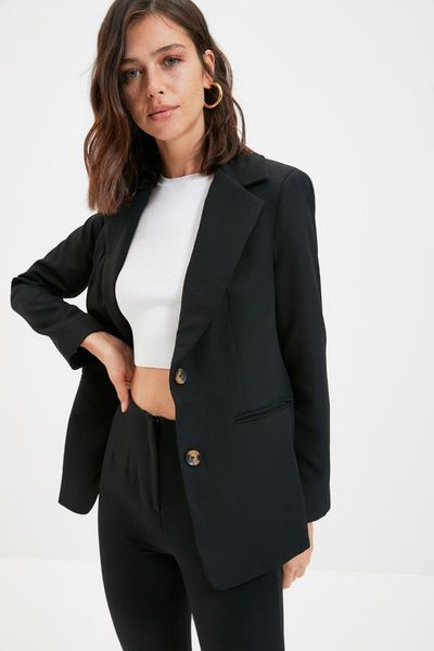 

women's jackets trendyol buttoned jacket twoaw22ce0054, Black;brown