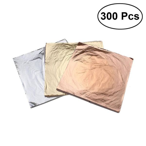 

other arts and crafts 300pcs gilding foil imitation gold silver leaf for diy art furniture decoration (golden + copper)