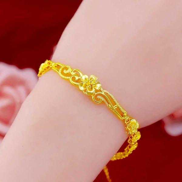 

gold plated jewelry euro coin sand gold never fade flower wedding bracelet, Golden;silver