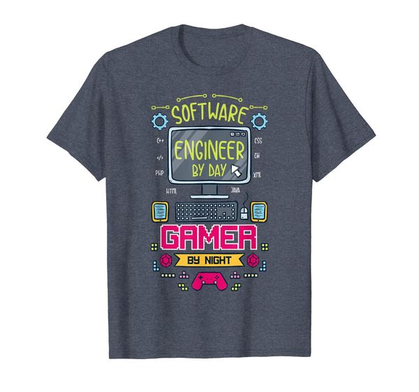 

Gamer By Night T-Shirt Software Engineers By Day Shirt, Mainly pictures