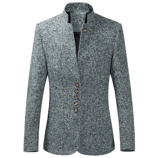 

casual winter fashion european jaet stand collar men's suit, White;black