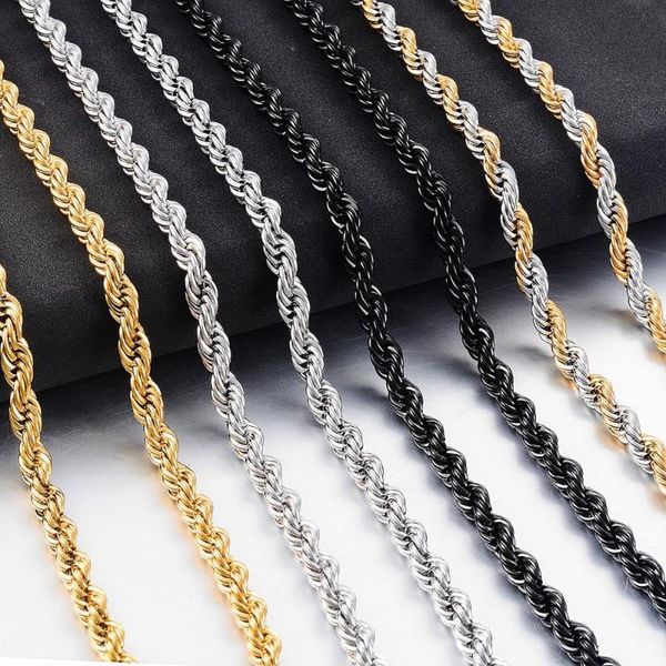 

chains selling hip-hop stainless steel rope chain fashion men and women jewelry, Silver