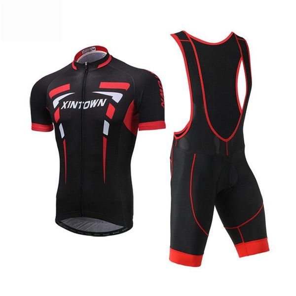 

racing sets cycling suit short sling bicycle summer short-sleeved male, Black;blue