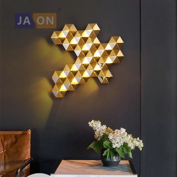 

wall lamp led postmodern golden stainless steel light sconce for bedroom corridor