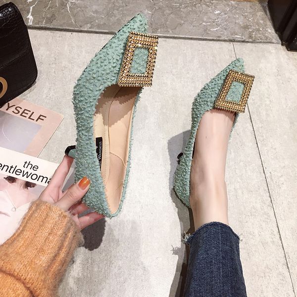 

fashion buckle pumps women high heel shoes elegant rhinestone ladies office shoes pointed toe women party wedding shoes pumps adoitgyih, Black