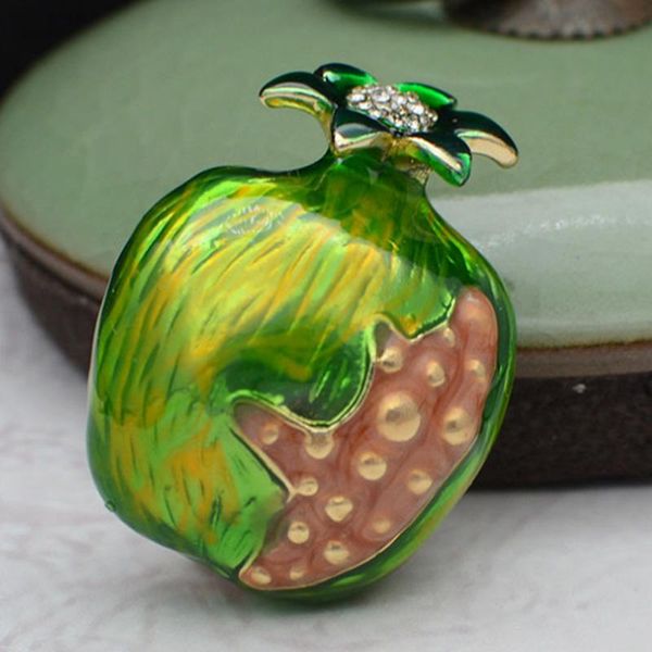 

pins, brooches zlxgirl jewelry carton pomegranate fruit shape brooch for women's fashion christmas gifts nice men's hijab accessoi, Gray