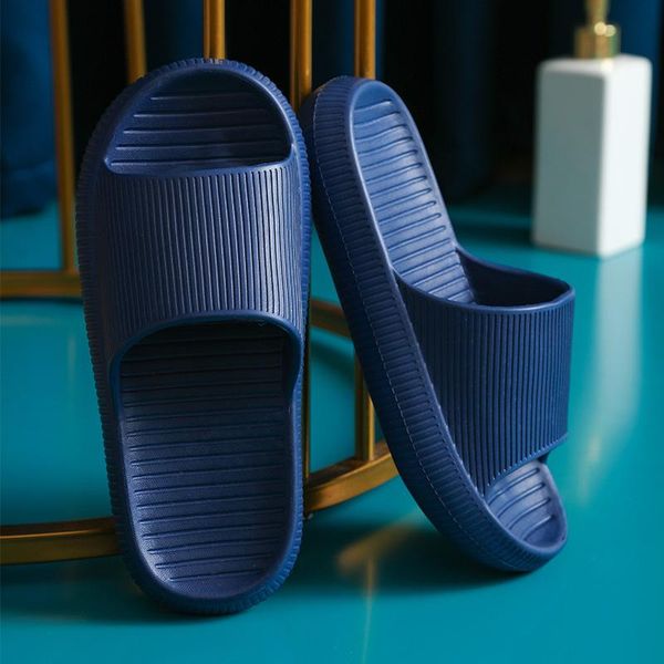 

slippers 2021 soft thick bottom eva bathroom slides shoes women men indoor outdoor beach sandals for couple, Black