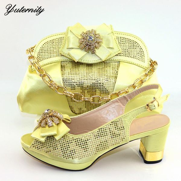 

dress shoes arrival african wedding italian and bag sets decorated with rhinestone women party pumps, Black