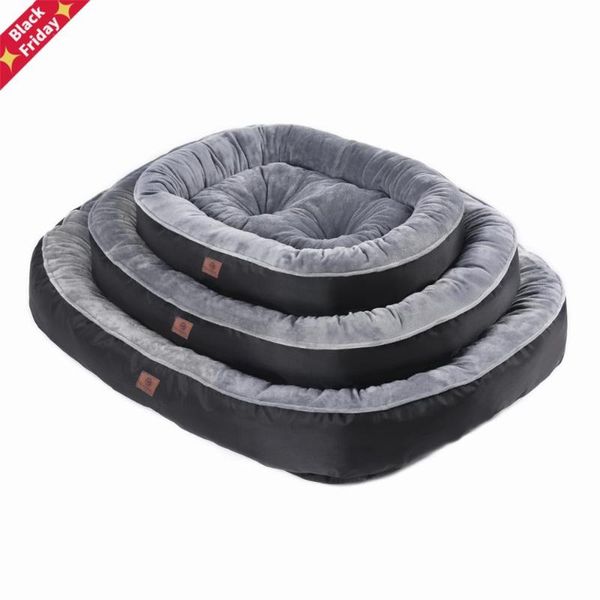 

machine washable pet bolster bed for large dogs cushion dog mat durable oxford exterior and comfy velvet fleece inner kennels & pens