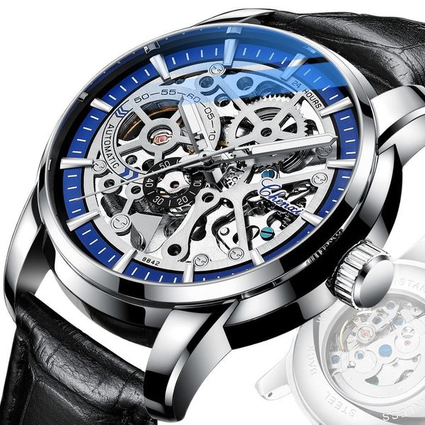 

2021 men's watches luxury mark automatic mechanical men lightweight waterproof business relogio masculino, Slivery;brown