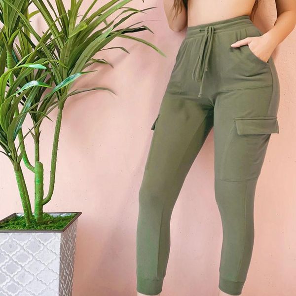 

high waist trousers slim fit womens capri autumn fashion casual joggers elastic femme pant j30, Black;white