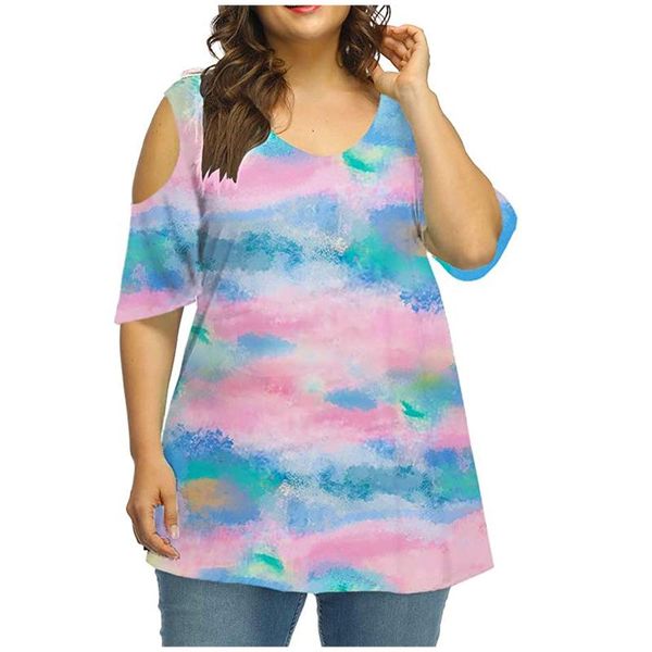 

summer women t shirt o-neck short sleeve printing strappy cold large size t-shirt ladies plus camisetas de mujer women's, White