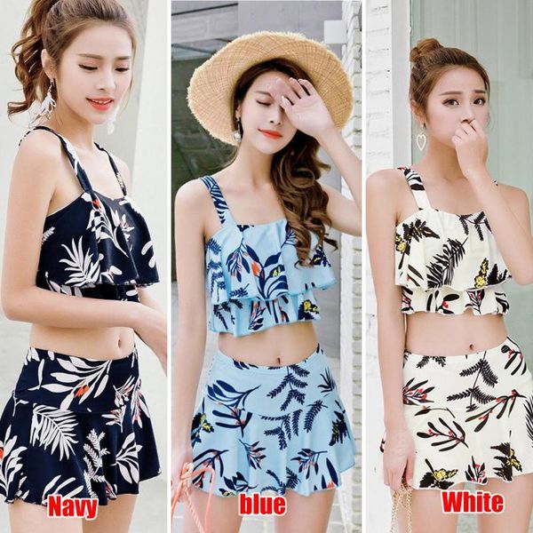 

split floral print cute skirt swimsuit women bikini beachwear swimdress sport women's biquni summer 2021 one-piece suits