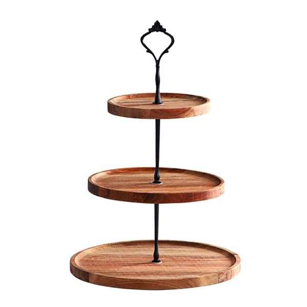 

jewelry pouches, bags 1pcs three tier dessert trays multifunctional wooden fruit dishes and living room candy home decoration, Pink;blue