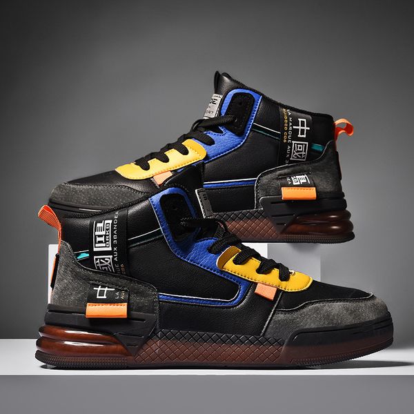 

2021 fashion black blue high sneakers men outdoor tpu elastic mens trainers casual chunky mens shoes sneakers bambas hombre