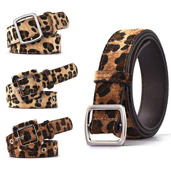 

belts 2021 fashionable leopard-print belt women's pin buckle decorative jeans waist students' personalized korean, Black;brown