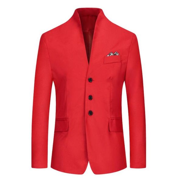 

men's suits & blazers blazer for men business casual stand collar mens designs handsome trend jacket, White;black