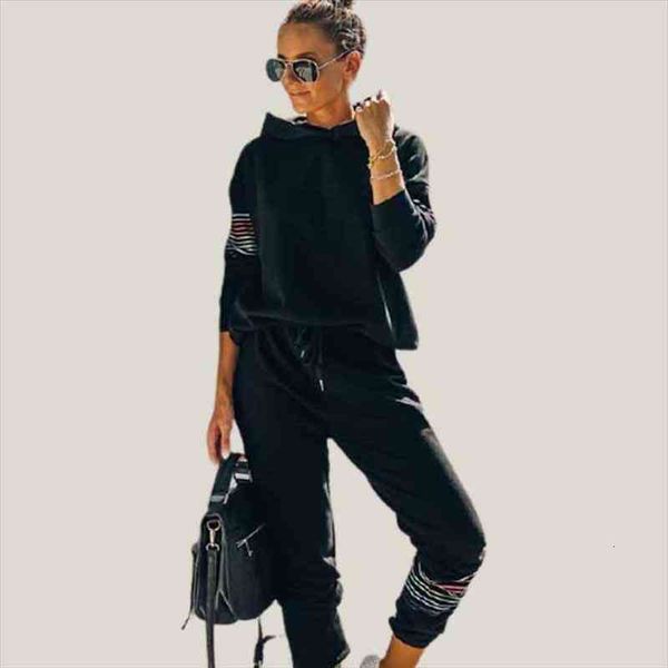 

womens tracksuit 2 piece set women sweater pullover hoodie pants sports suit female autumn winter sweatshirt sets keep warm suits, White;black
