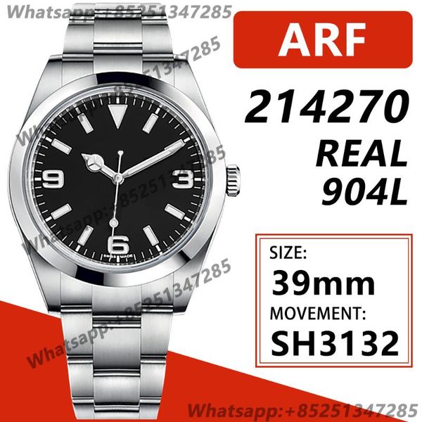

wristwatches men's automatic mechanical watch 39mm explorer i 214270 arf 1:1 edition 904l ss case and bracelet sh3132, Slivery;brown