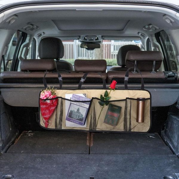 

car organizer boot durable travel net storage bag seat back supplies