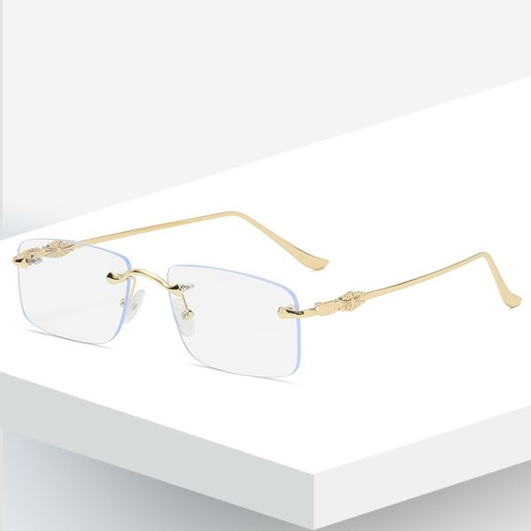 

70% off online store 2021 new chen weiting's same frameless anti blu ray myopia glasses fashion optical frame for men and women, White;black