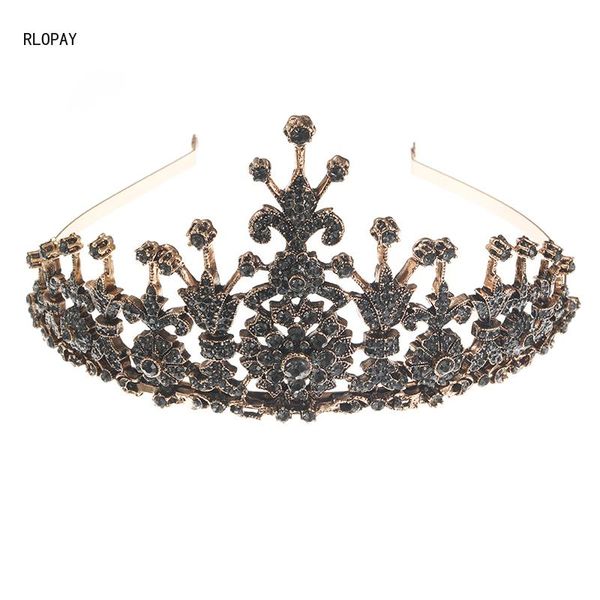 

hair clips & barrettes turkish antique gold crowns and tiaras with gray rhinestone arabic fairy crown for bridal mujer jewelry, Golden;silver