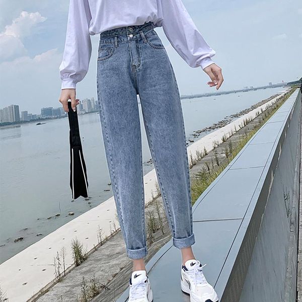 

women's jeans pants for women waist wide leg denim clothing blue streetwear vintage fashion harajuku straight