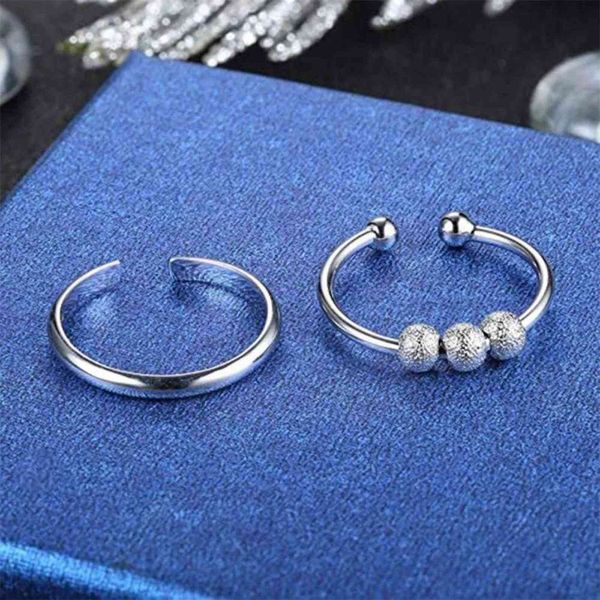 

fidget peace rings spinner open rings for anxiety worry rotatable ring relieving stress jewelry gifts ring for women a7y7 g1125, Slivery;golden