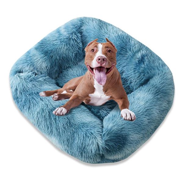 

kennels & pens cozy plush calming pet dog bed basket square cat nest hondenmand soft winter warm sleeping mat house for small medium large d