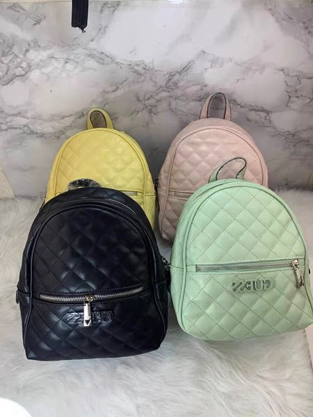 

gs new simple solid color lingge leisure backpack schoolbag mommy women's