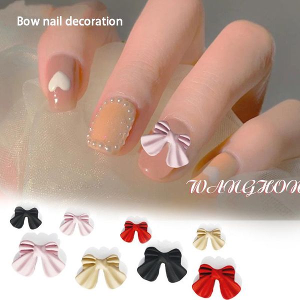

nail art decorations three-dimensional small decoration with diamond bow nails accessories rhinestones 3d charms designer 4pcs, Silver;gold