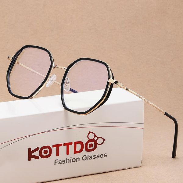 

fashion sunglasses frames square anti-blue light glasses men women myopia optical computer eyeglasses frame classic brand metal transparent, Black