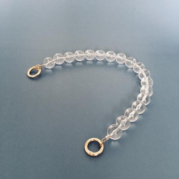 

bag parts & accessories 35cm/100cm transparent acrylic women handbag accessory chain clear round bead replacement strap clutch shoulder, Black