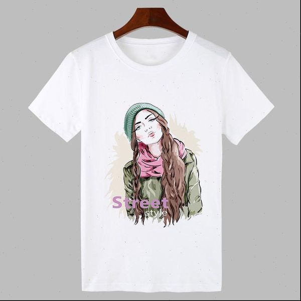 

summer street beauty girl fashion women harajuku printed short sleeve white female clothing