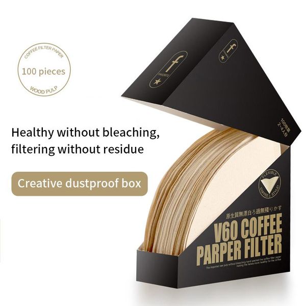 

coffee filters 100 pieces wooden hand v60 drip paper filter 102 strainer bag espresso tea infuser pot