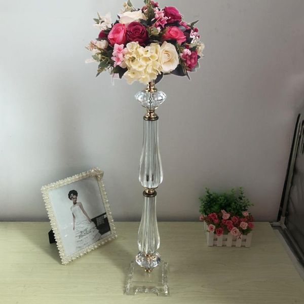 

party decoration 10pcs 68cm tall acrylic flower stand wedding reception table centerpiece vase clear vases for event