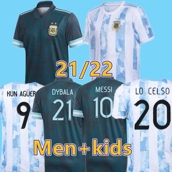 

men argentina soccer jersey 2021 2022 #10 messi home soccer shirt 21/22 kids kit dybala maradona copa america away football uniform fans ver, Black;yellow
