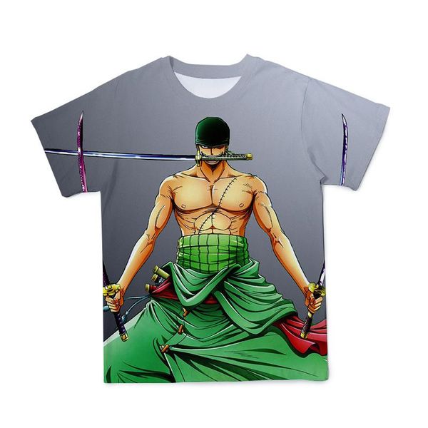 

one piece 3d printing oversized anime t-shirt fashionable roronoa zoro short sleeve (customizable) 110-6xl t-shirts, Blue
