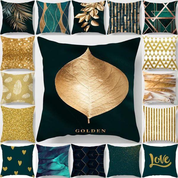 

cushion/decorative pillow nordic geometric series peachskin hugging case luxury gold decorative cushion cover home sofa throw pillowcase 45x