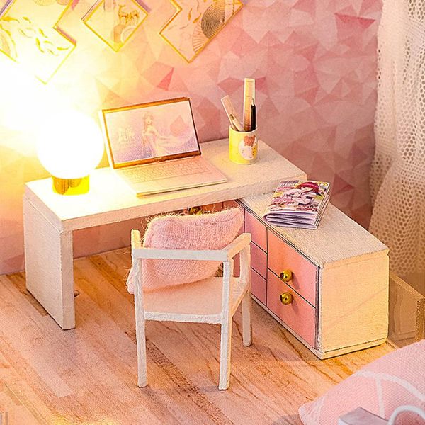 

small animal supplies diy meaningful miniature doll house kit mini toy manual creatives with dust proof cover for kids adults tsl3