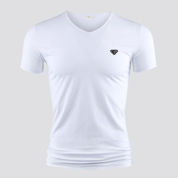 

men's t-shirts t shirt pure cotton tees & polos comfortable crew v neck men women three-dimensional metal triangle pattern short sleeve, White;black