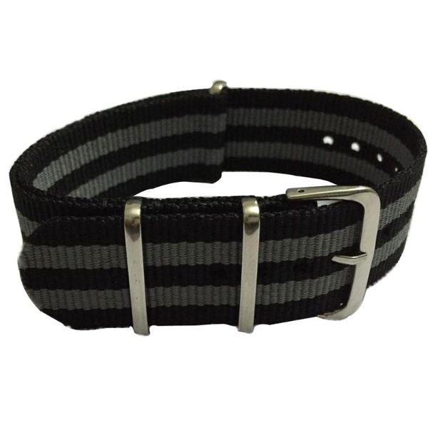 

watch bands 1pcs canvas fabric striped nylon straps interchangeable replacement wristwatch band width 18mm 20mm 22mm 24mm, Black;brown