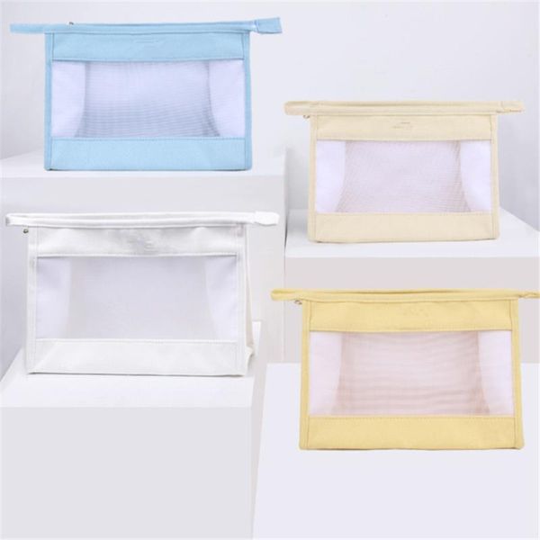 

multifunction canvas storage bag women cosmetic travel transparent large capacity portable tote make up bags wash pouch & cases