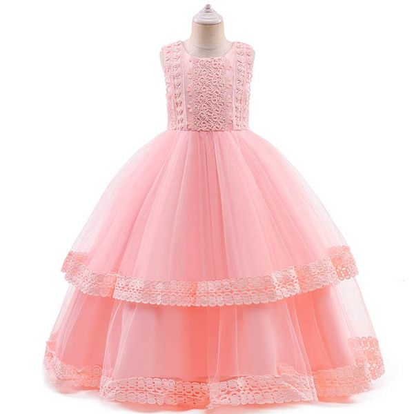 

girls dresses kids clothes princess children clothing child wedding childrens lace skirt party formal pageant dress b7256, Red;yellow