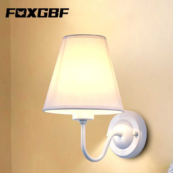 GBF lampada da parete artigianale in tela E27 lampadina AC220V può sostituire el camera da letto comodino soggiorno moderno 210724