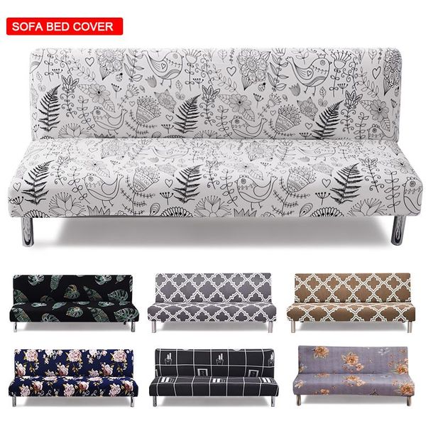 

chair covers elastic printed armless sofa bed cover folding seat slipcover modern stretch couch protector home el